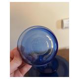 Cobalt Blue Glass Vase with Stacked Bowls & Charger Plate Set