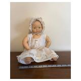Cameo Baby Doll - 12 Inch Tall in White Lace Dress & Bonnet
