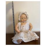 Cameo Baby Doll - 12 Inch Tall in White Lace Dress & Bonnet