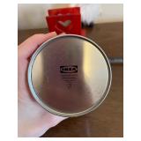 4-Piece Hanging Star Ornaments - Red Plaid, Red Speckled, Black, White Text