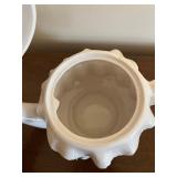 Teleflora Teapot with Lid & Bird Accent - Porcelain, Purple Dots, Lavender Bows