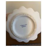 Teleflora Teapot with Lid & Bird Accent - Porcelain, Purple Dots, Lavender Bows