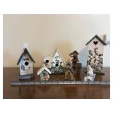 Decorative Birdhouses & Figurines - Lot of 7