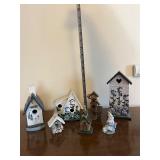 Decorative Birdhouses & Figurines - Lot of 7