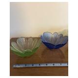 Morton USA Glass Flower Bowls - 4-Piece Set (Green, Blue & Pink)