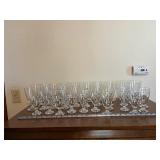 Crystal Goblets - Bubble Base Footed Stemware Set
