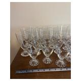Crystal Goblets - Bubble Base Footed Stemware Set