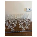 Crystal Goblets - Bubble Base Footed Stemware Set