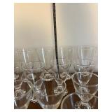 Crystal Goblets - Bubble Base Footed Stemware Set