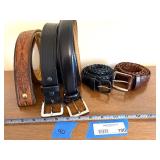Leather Belts (Lot of 4) - Assorted Styles