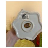 Celebrations Glassware Set: Clear Tumblers, Colored Ribbed Tumblers, Floral Pitcher, Leaf Dish