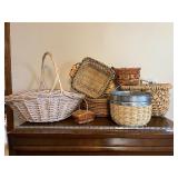 Assorted Woven Baskets - Handwoven Storage Baskets, Various Sizes