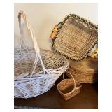 Assorted Woven Baskets - Handwoven Storage Baskets, Various Sizes