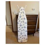 Ironing Board - White Frame, Blue Floral Cover, Full-Size, Folding Design