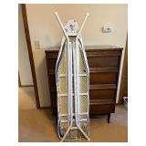 Ironing Board - White Frame, Blue Floral Cover, Full-Size, Folding Design