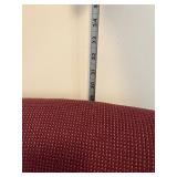 Hillcrest Burgundy Upholstered Armchairs (Pair) - Nailhead Trim, Dark Wood Legs