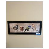 Birds on a Wire - Framed Wall Art, Black Frame, 24 in Wide