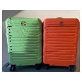 Two-Piece Hardside Luggage Set - Green & Orange, 4-Wheel Spinner