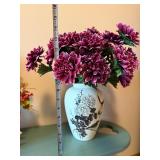 Floral Arrangements - Wreath, Ivy Basket & Purple Chrysanthemum Vase