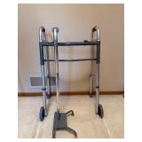 Rollator Walker - 4-Wheel Aluminum Frame with Padded Hand Grips