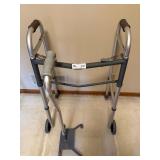 Rollator Walker - 4-Wheel Aluminum Frame with Padded Hand Grips