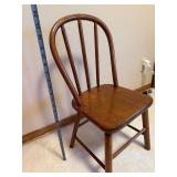 Windsor Style Wood Dining Chair - Curved Back, 3 Spindles, Oak Finish