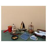 Georgia Marble Limited Edition No. 1495/3,000 - Sailboat, Lantern & VW Beetle Miniatures