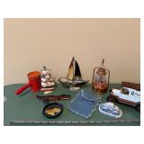 Georgia Marble Limited Edition No. 1495/3,000 - Sailboat, Lantern & VW Beetle Miniatures