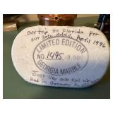 Georgia Marble Limited Edition No. 1495/3,000 - Sailboat, Lantern & VW Beetle Miniatures