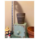 Decorative Pots & Garden Gnomes - Distressed Blue Box Home Decor Set