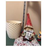 Decorative Pots & Garden Gnomes - Distressed Blue Box Home Decor Set