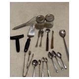 Assorted Kitchen Utensils & Flatware Set - Rolling Pin, Knives, Spatulas & Spoons