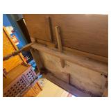 Vintage Mosaic Tile-Top Table with Scenic Central Panel and Black Metal Frame