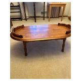 Oval Coffee Table with Curved Edge Rails