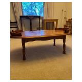 Oval Coffee Table with Curved Edge Rails