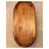 Oval Coffee Table with Curved Edge Rails