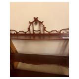 Three-Tier Carved Wood Étagère Shelf with Ornate Back Panel