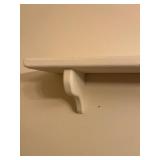 Vintage Gold Metal Plate Stand & White Wall Shelf