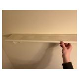 Vintage Gold Metal Plate Stand & White Wall Shelf