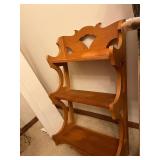 Wood 3-Tier Corner Shelf with Heart Cutout Back Panel