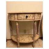 Butler Specialty Floral Console Table with 1 Drawer & Oval Mirror