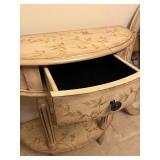 Butler Specialty Floral Console Table with 1 Drawer & Oval Mirror