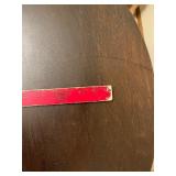 Oval Drop-Leaf Dining Table - Dark Wood, 34 in Diameter, Turned Legs