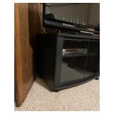 Black Glass-Front TV Entertainment Console