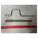 Vintage U-Shaped Hand Crank & Long Drive Rod - Automotive Tools Pair