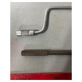 Vintage U-Shaped Hand Crank & Long Drive Rod - Automotive Tools Pair