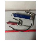Grease Gun Set - Manual Cartridge & Lever Type with Hose (Lot of 2)