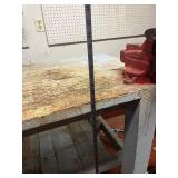 Wooden Workbench with Grinder and Vise