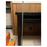 Black Glass-Top L-Shaped Desk - 64in Wide, Built-In Drawers