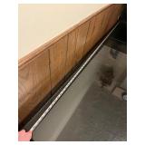 Black Glass-Top L-Shaped Desk - 64in Wide, Built-In Drawers